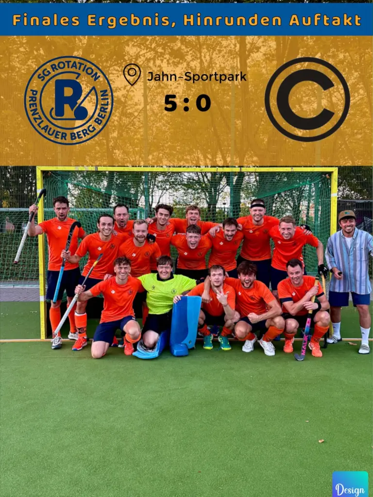 Viel schöner hätten wir uns den Start in die neue Saison nicht vorstellen können. Mit einem 5:0 konnten wir die Regionalliga-Absteiger vom SCC schlagen. Bei besten Wetter und zahlreichen Zuschauern starteten wir mit dem Willen eine gute Leistung zu zeigen. Aber nach einigen Umbrüchen war nicht sicher, ob uns dies auch gelingen sollte. Stellte sich heraus, wir sind soweit. Mit Freude am Spiel erarbeiteten wir uns Chancen und konnten auch netzen. Trotz einiger Schwächephasen, hatten wir das Spiel im Griff. Hervorzuheben sind die saubere Eckenquote und die stabile Abwehr. In Summe freuen wir uns aber am meisten, dass der Spaß und das Miteinander da waren. Nächste Woche geht’s gegen den CfL auf der heimischen Storkower. Kann was werden! Eure 1. Herren

Tore: Bruno (2x), Schödel (2x), Noack
MVP: Deron