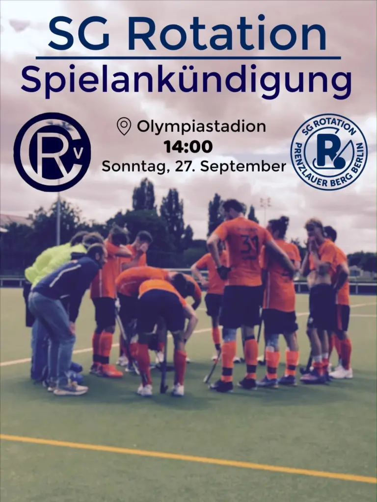 Nach einem gelungenen Saisonstart mit 3 Siegen, wollen wir diesen Trend fortsetzen. Wir sind gut drauf und können uns kaum besseres vorstellen, als am Marathonsonntag zum Olympiastadion zu pendeln. Um 14Uhr geht es gegen die Boys von Chamisso. Am Donnerstag hatten wir noch einen knackigen Test gegen MHC und genau diesen Schwung wollen wir mitnehmen. Kommt gerne vorbei zur besten Sendezeit. Eure 1. Herren