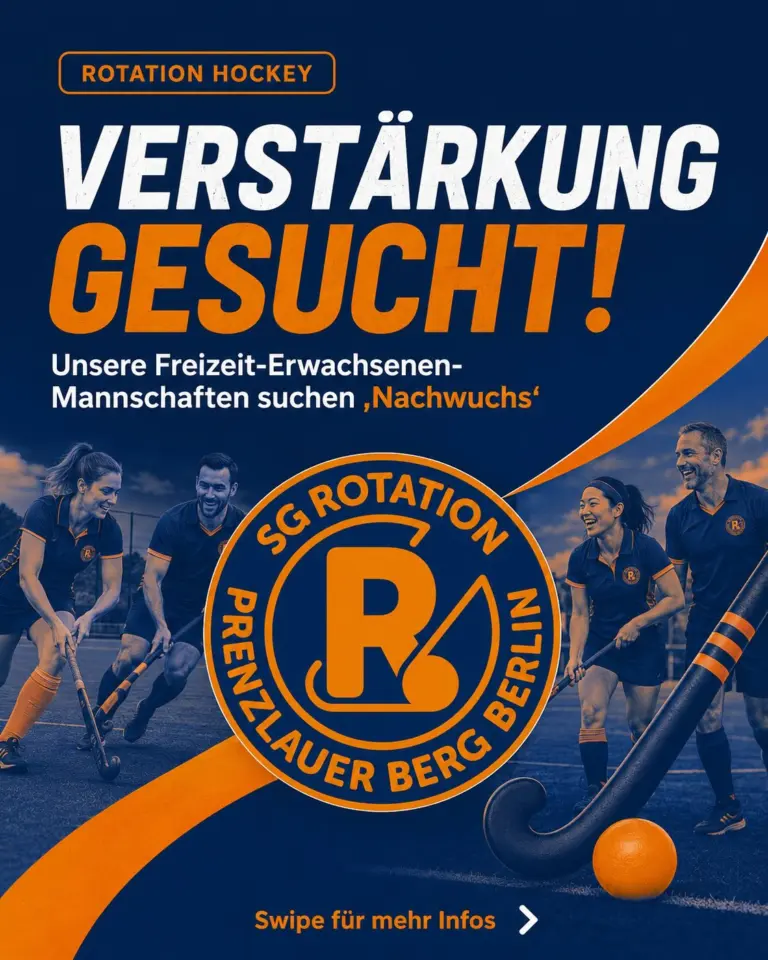 📣 Verstärkung gesucht!

Unsere Freizeit-Erwachsenen-Mannschaften suchen weiterhin „Nachwuchs“ — und ja, damit meinen wir Erwachsene. 😉

Egal ob Elternteil oder von außerhalb, mit erster Hockeyerfahrung oder als komplette:r Anfänger:in: Bei uns ist jede*r herzlich willkommen.

Bei unseren Freizeitteams geht’s um Spaß am Hockey, Bewegung, Teamgeist und nette Leute im Kiez — ganz ohne Leistungsdruck.

🏑 The Golden Sticks
Samstag · 9:00–10:30 Uhr

🏑 Von der Rolle
Sonntag · 18:00–19:30 Uhr

Interesse? Dann melde dich direkt bei Martin Quandt:
📩 quandt@rotationhockey.de

Mehr Infos: rotationhockey.de/#kontakt 

#rotationhockey #sgrotation #prenzlauerberg #berlinhockey hockeyberlin freizeithockey erwachsenenhockey elternhockey teamsport hockeyliebe prenzlauerbergberlin sportinberlin